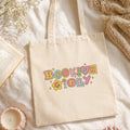 Bookish Girly Tote Bag – Book Lover Canvas Tote | Gift for Readers
