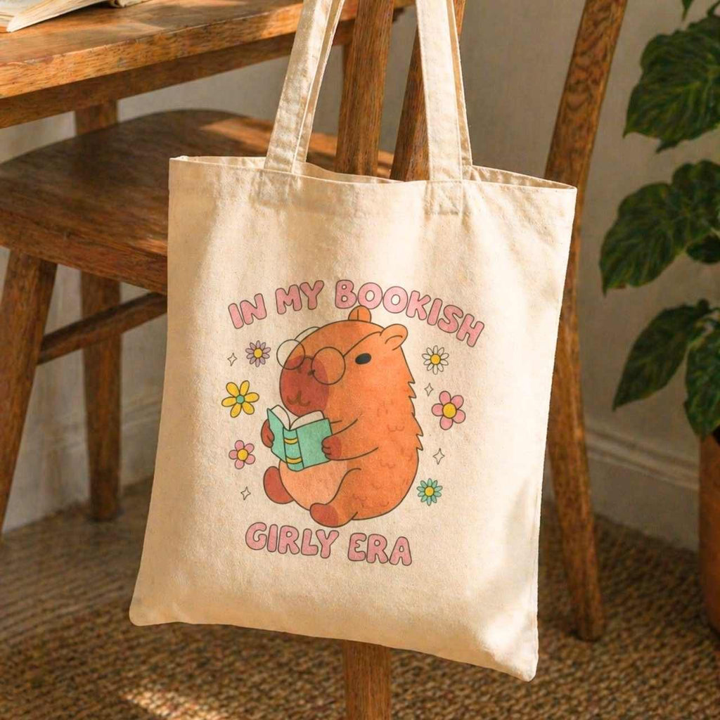 In My Bookish Girly Era Tote Bag – Bookish Canvas Tote for Readers | Gift for Book Lovers