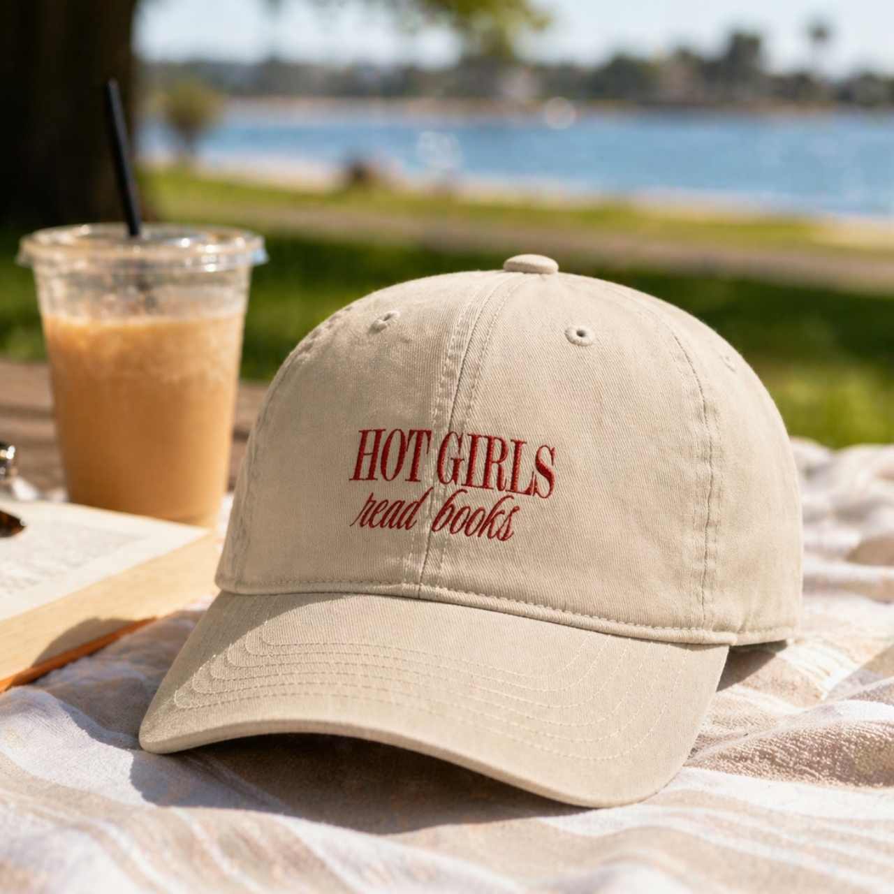 Hot Girls Read Books Cap – Embroidered Bookish Baseball Hat | Gift for Readers