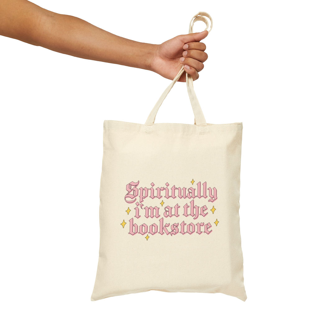 Spiritually I Am At The Bookstore Tote Bag – Book Lover Canvas Tote | Gift for Readers
