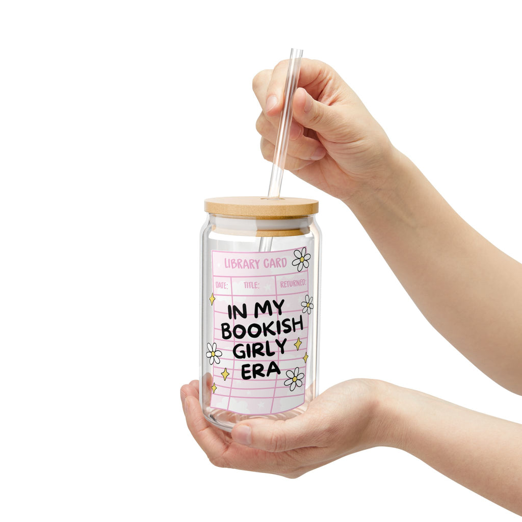 In My Bookish Girl Era Floral Glass Tumbler – Book Lover Sipper Glass | Gift for Readers