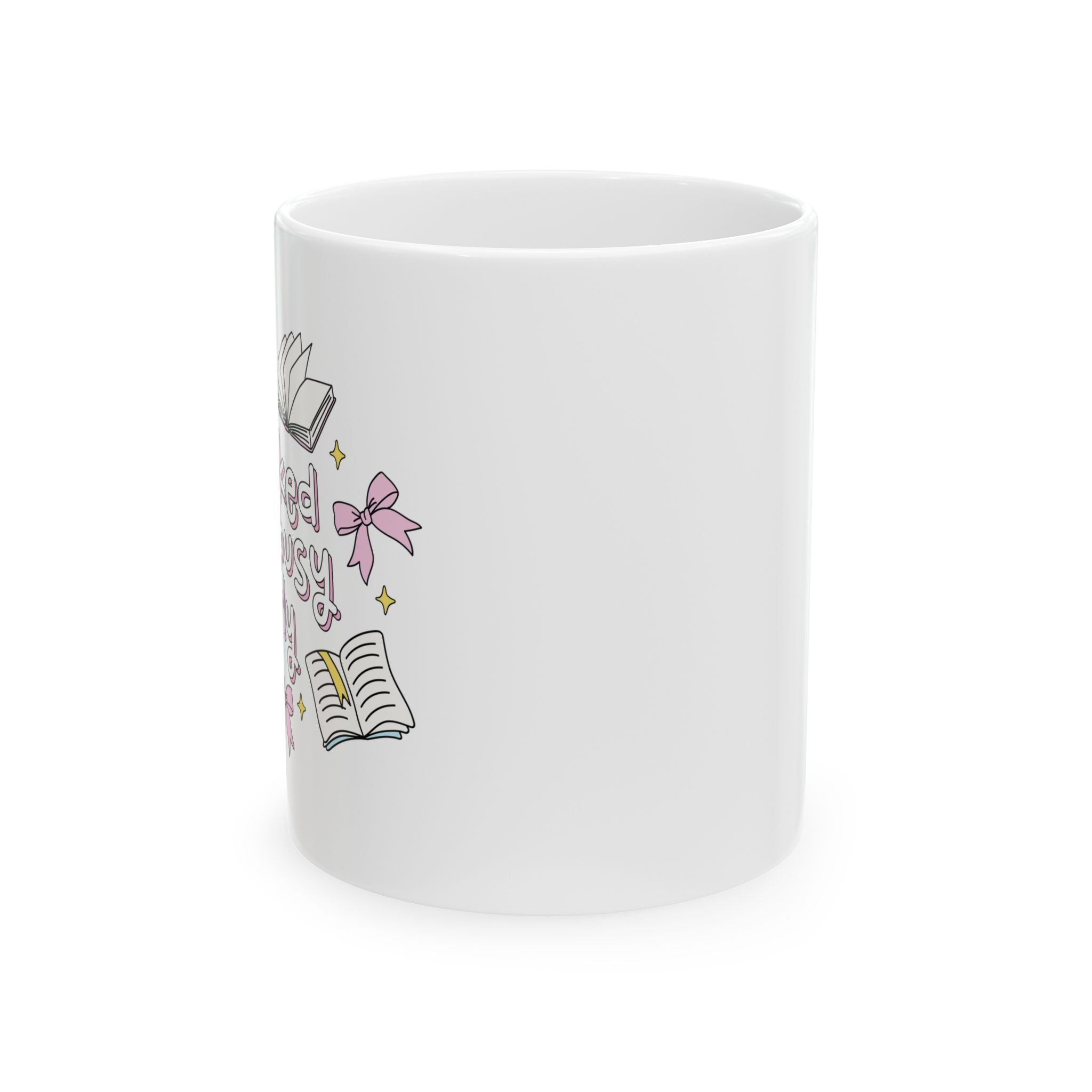 Booked & Busy Girly Mug – Book Lover Ceramic Mug | Gift for Readers