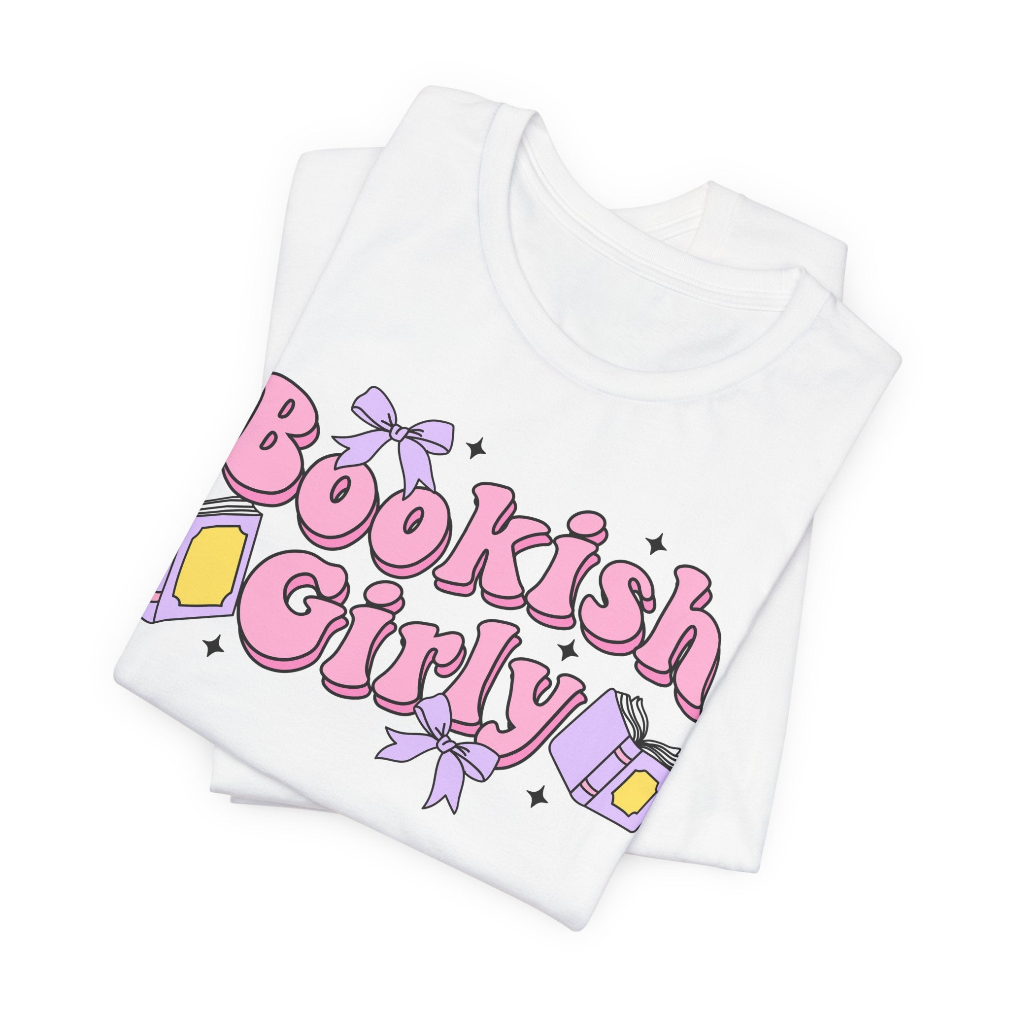 Bookish Girly T-Shirt – Minimal Book Lover Graphic Tee | Cute Reader Gift