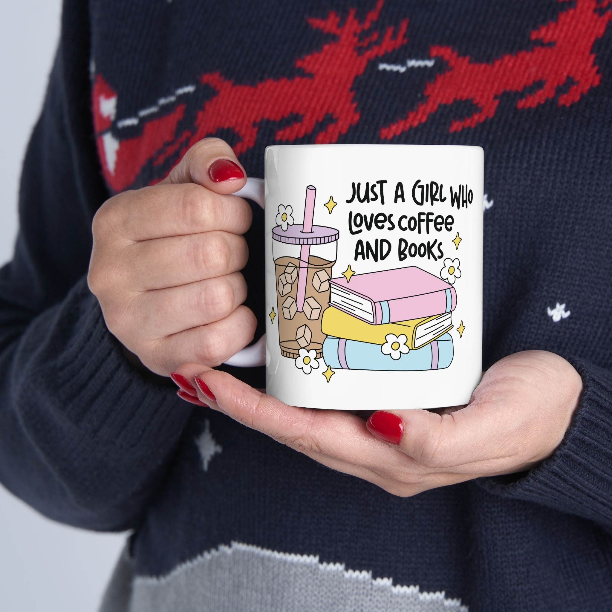 Just A Girl Who Loves Coffee & Books Mug – Book Lover Ceramic Mug | Gift for Readers