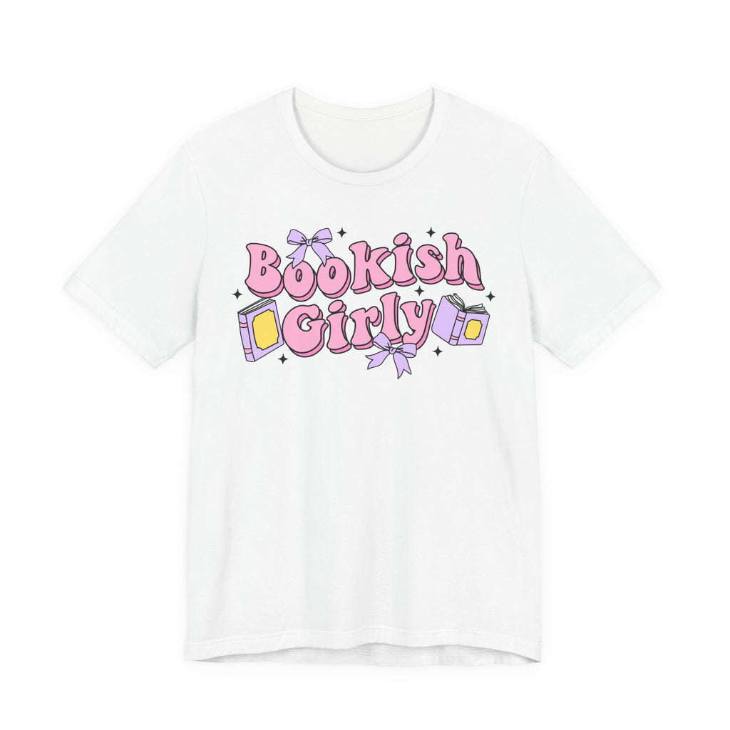 Bookish Girly T-Shirt – Minimal Book Lover Graphic Tee | Cute Reader Gift