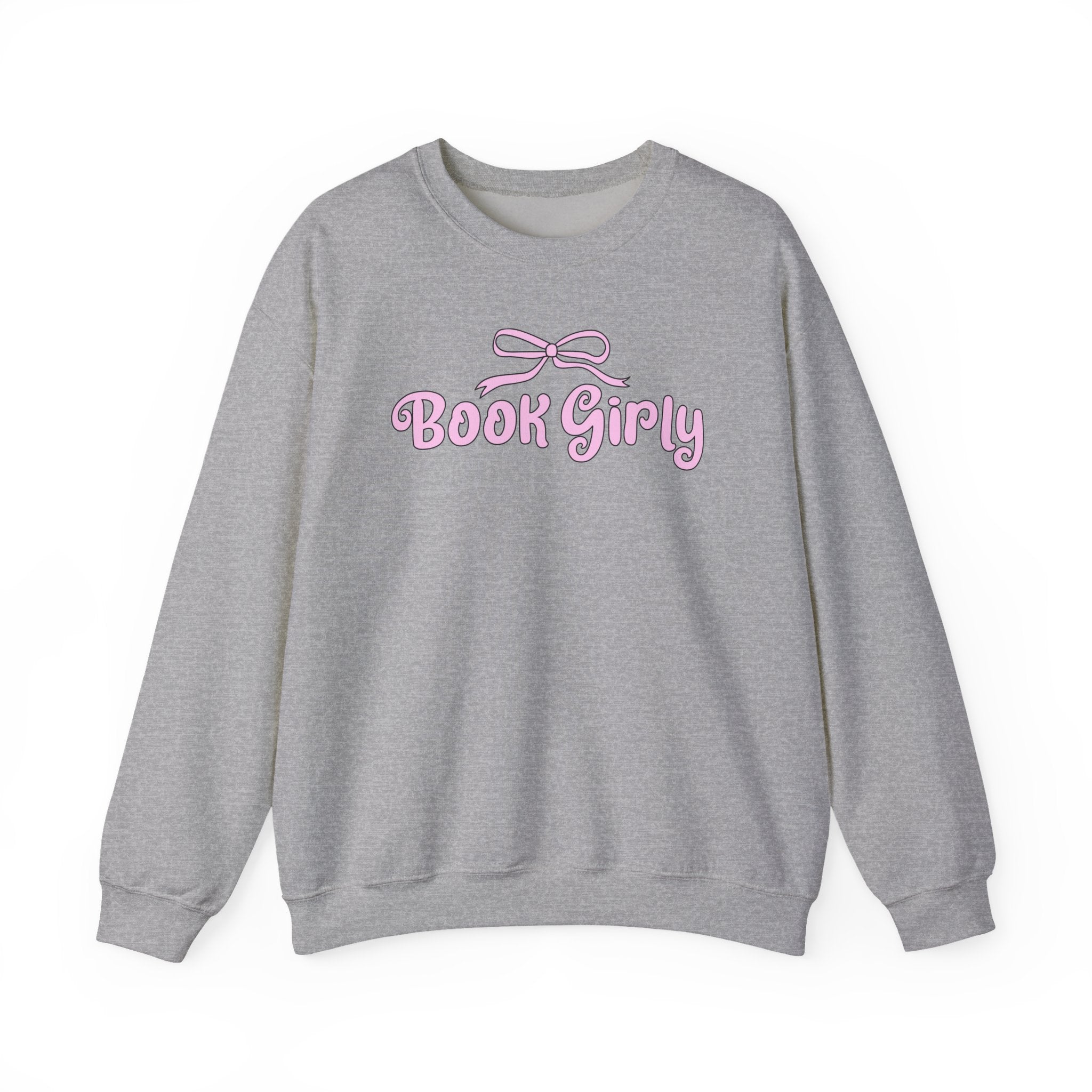 Book Girly With A Bow Sweatshirt – Bookish Crewneck for Readers | Gift for Book Lovers