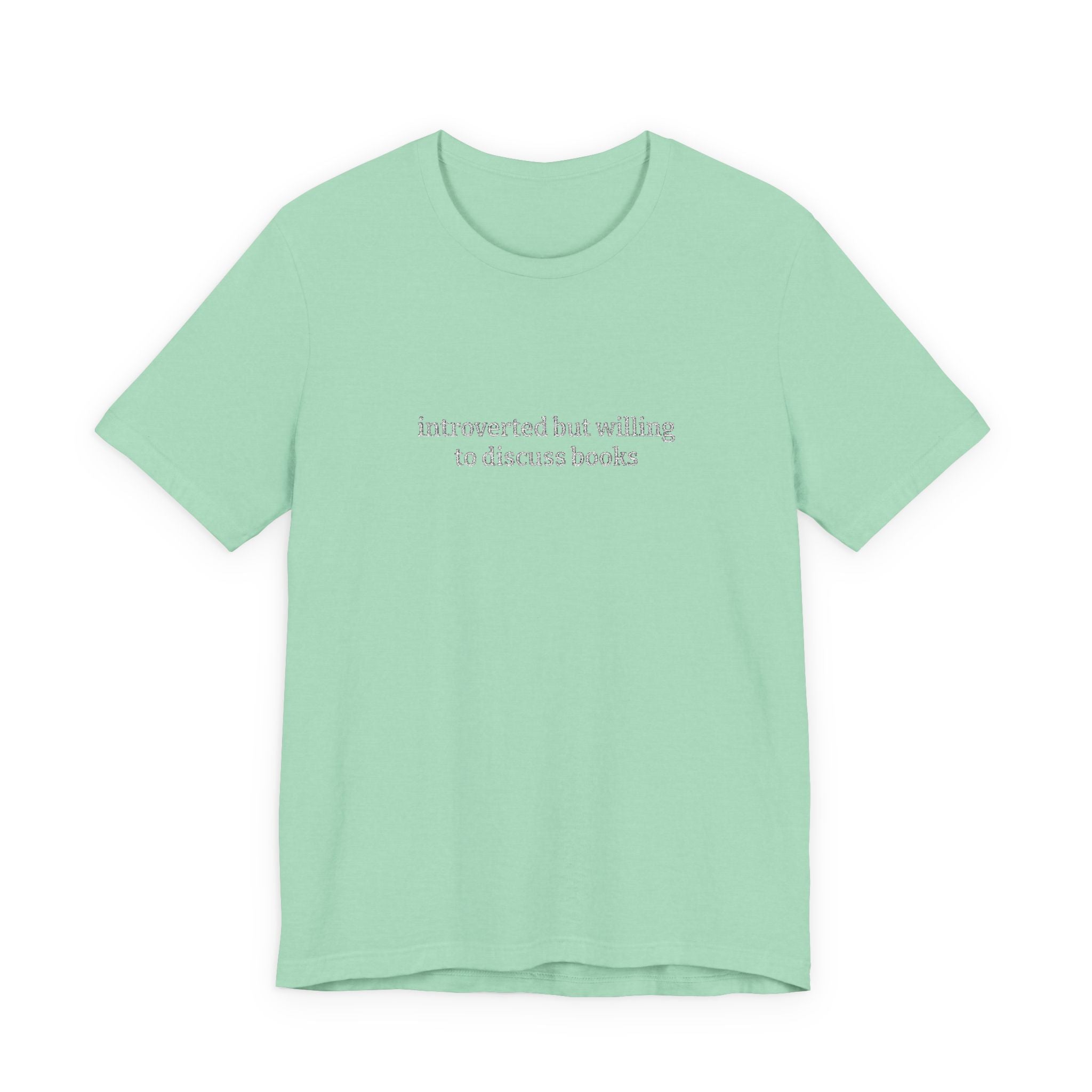 Introverted But Willing To Discuss Books Embroidered T-Shirt – Book Lover Tee | Gift for Readers