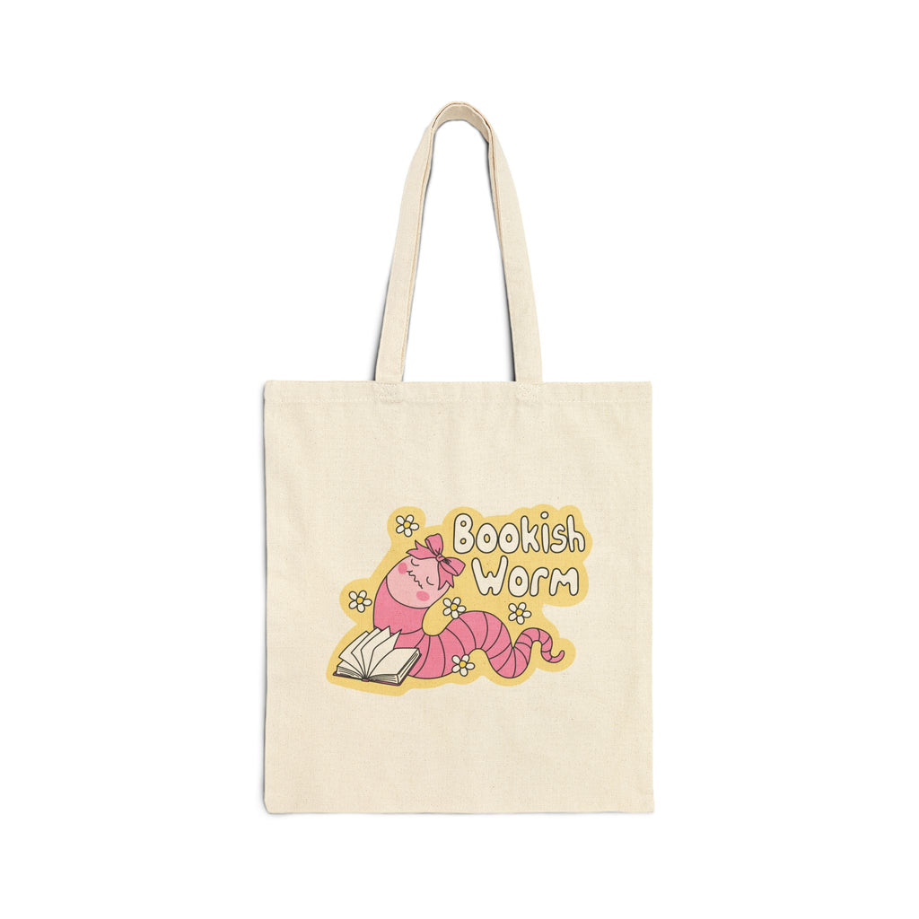Bookish Worm Tote Bag – Book Lover Canvas Tote | Gift for Readers