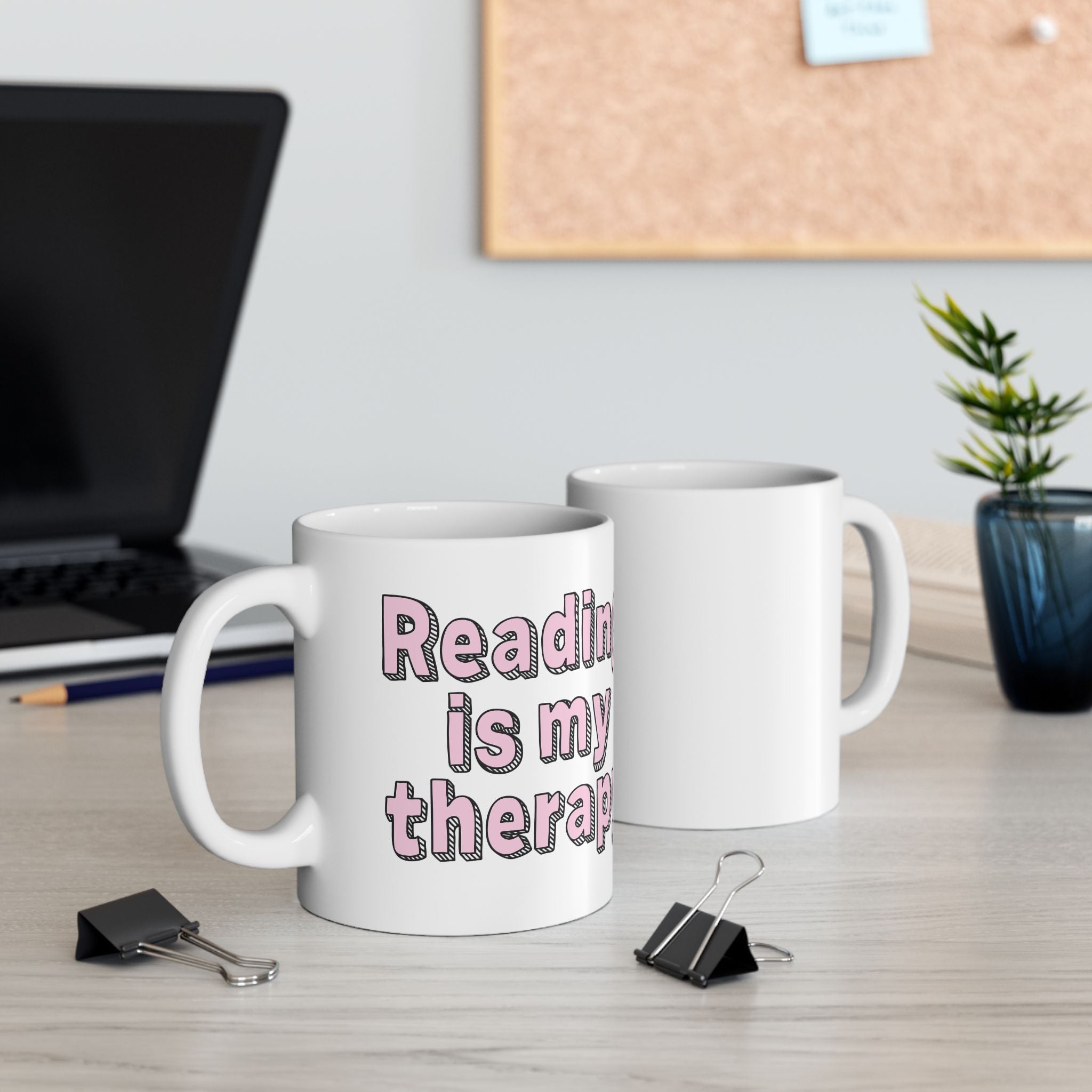 Reading Is My Therapy Mug – Book Lover Ceramic Mug | Gift for Readers