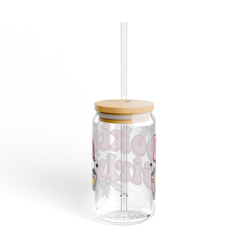 Bookish Girly Glass Tumbler – Book Lover Sipper Glass | Gift for Readers