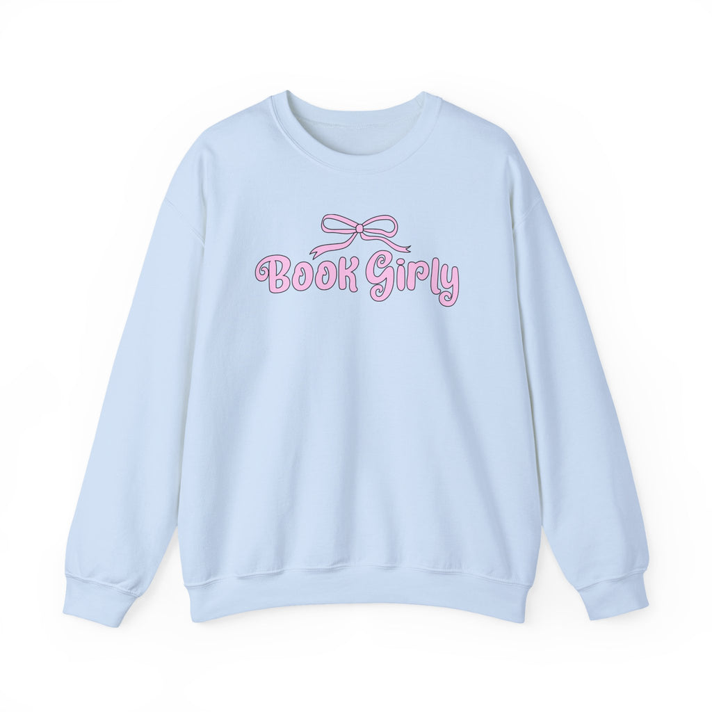Book Girly With A Bow Sweatshirt – Bookish Crewneck for Readers | Gift for Book Lovers