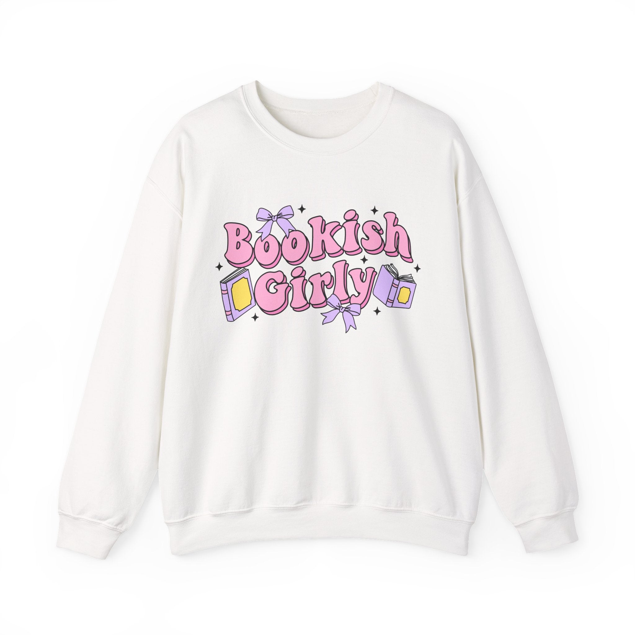 Bookish Girly Bow Sweatshirt – Bookish Crewneck for Readers | Gift for Book Lovers