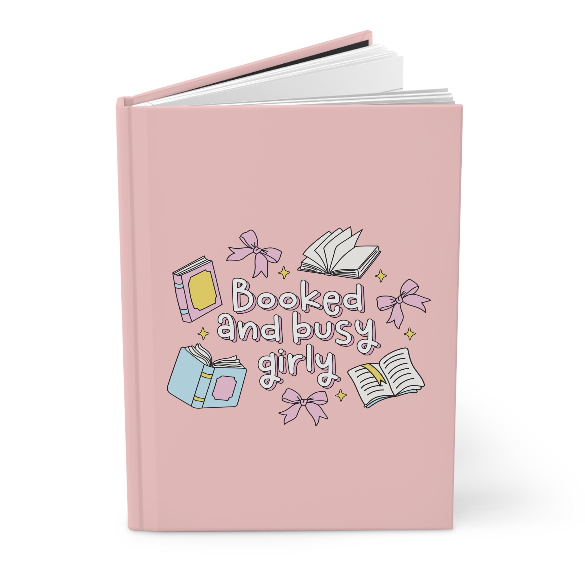 Booked & Busy Girl Pink Journal – Hardcover Reading Journal | Gift for Book Lovers