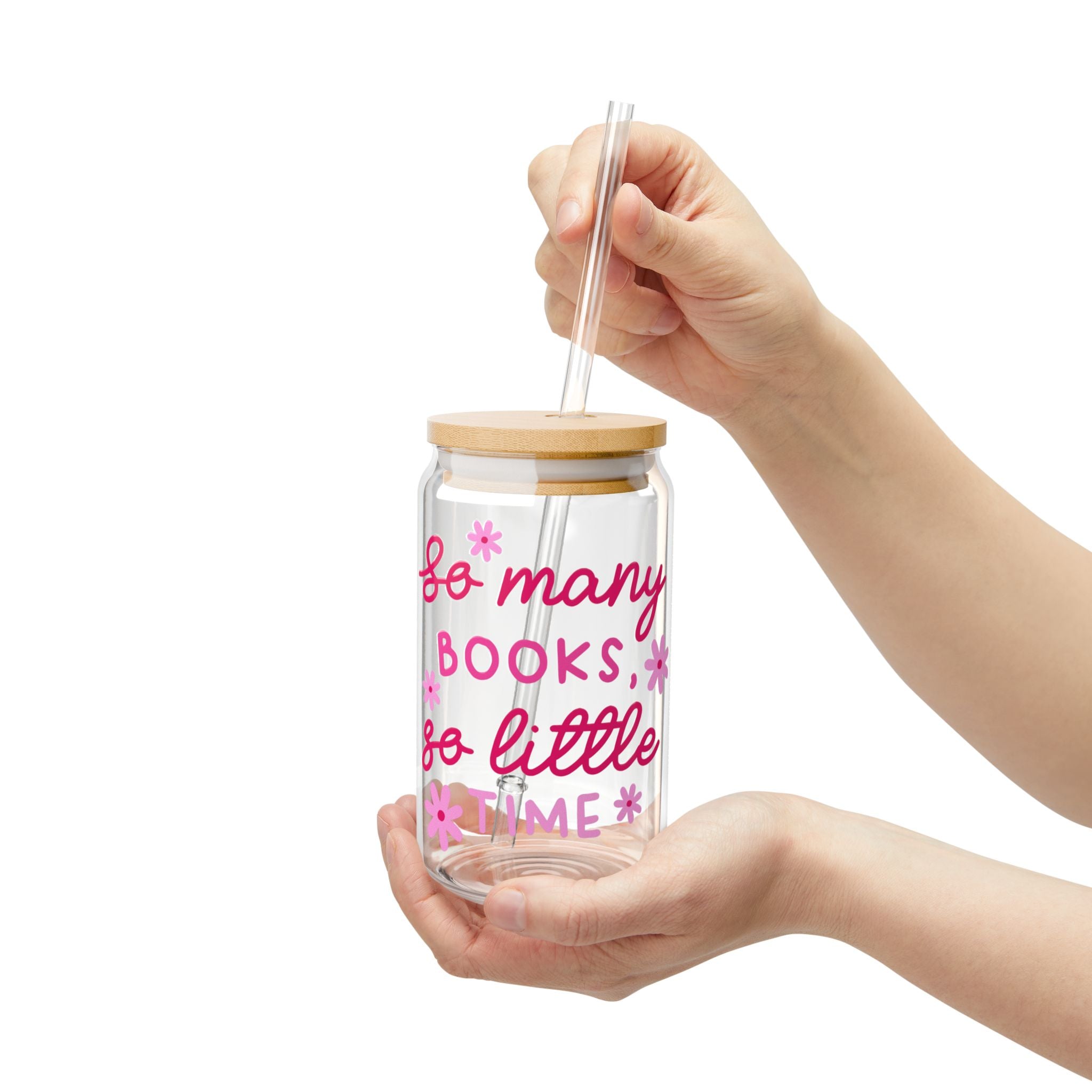 So Many Books So Little Time Glass Tumbler – Book Lover Sipper Glass | Gift for Readers