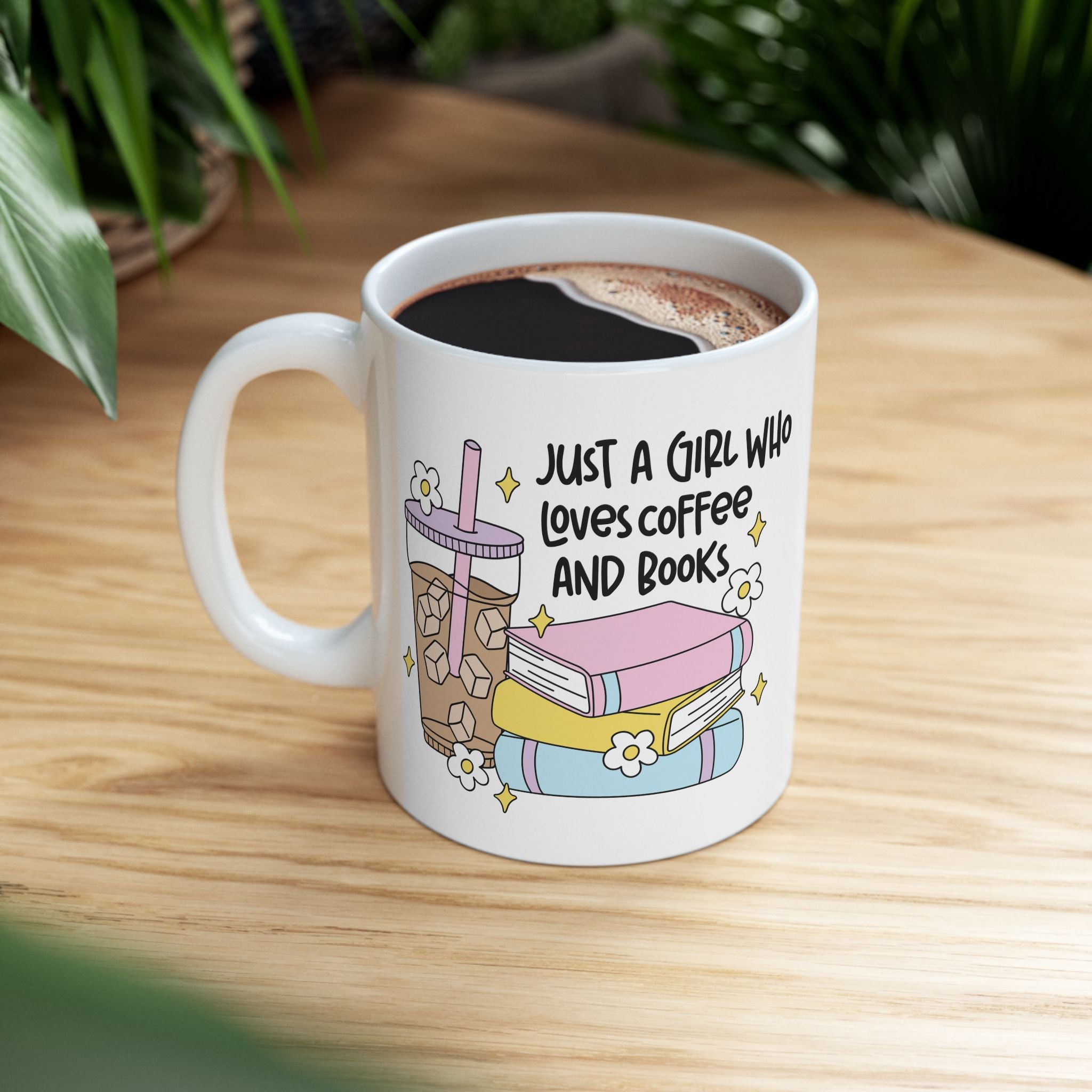 Just A Girl Who Loves Coffee & Books Mug – Book Lover Ceramic Mug | Gift for Readers