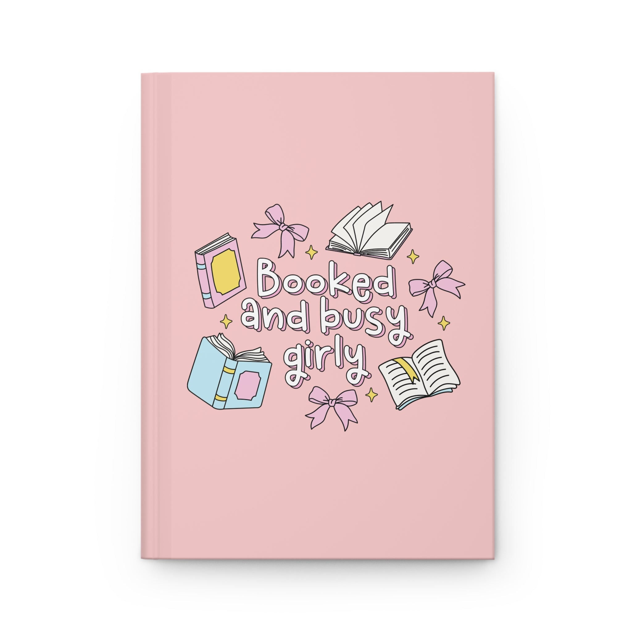 Booked & Busy Girl Pink Journal – Hardcover Reading Journal | Gift for Book Lovers