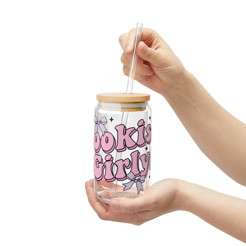 Bookish Girly Glass Tumbler – Book Lover Sipper Glass | Gift for Readers