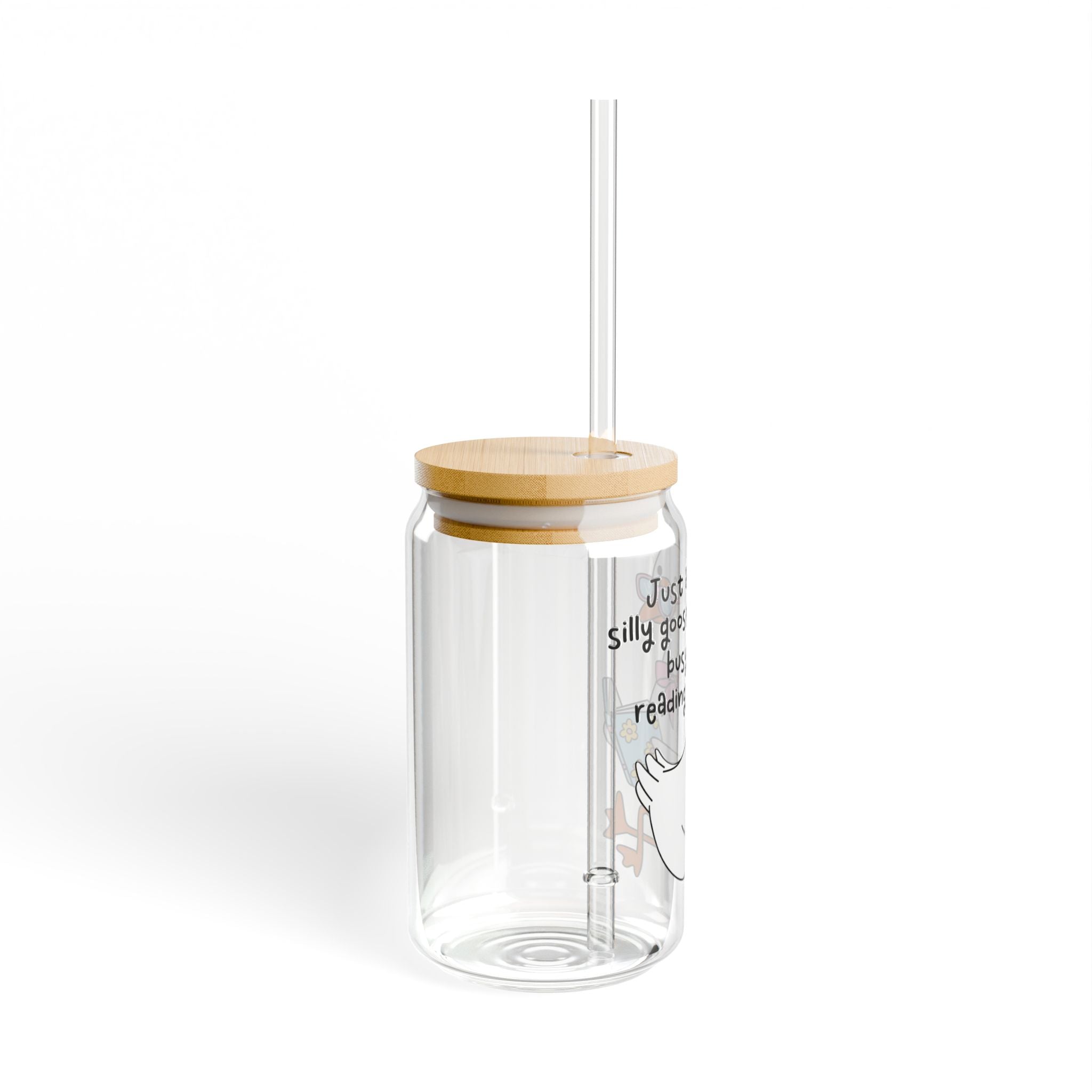 Just A Silly Goose Busy Reading Glass Tumbler – Book Lover Sipper Glass | Gift for Readers