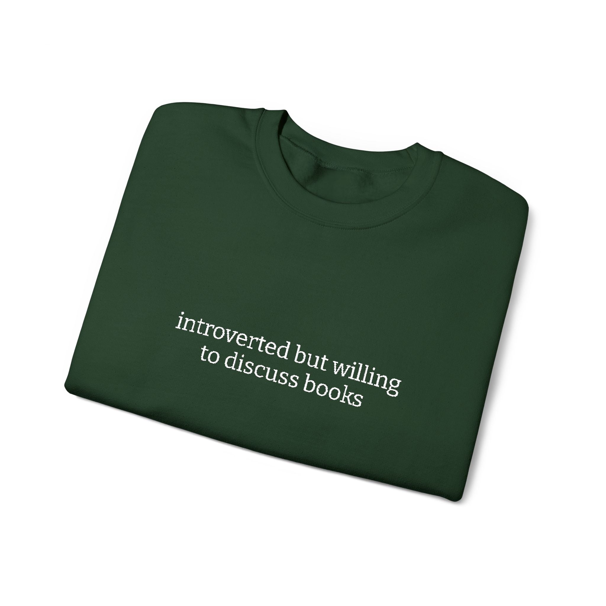 Introverted But Willing To Discuss Books Sweatshirt – Bookish Crewneck for Readers | Gift for Book Lovers