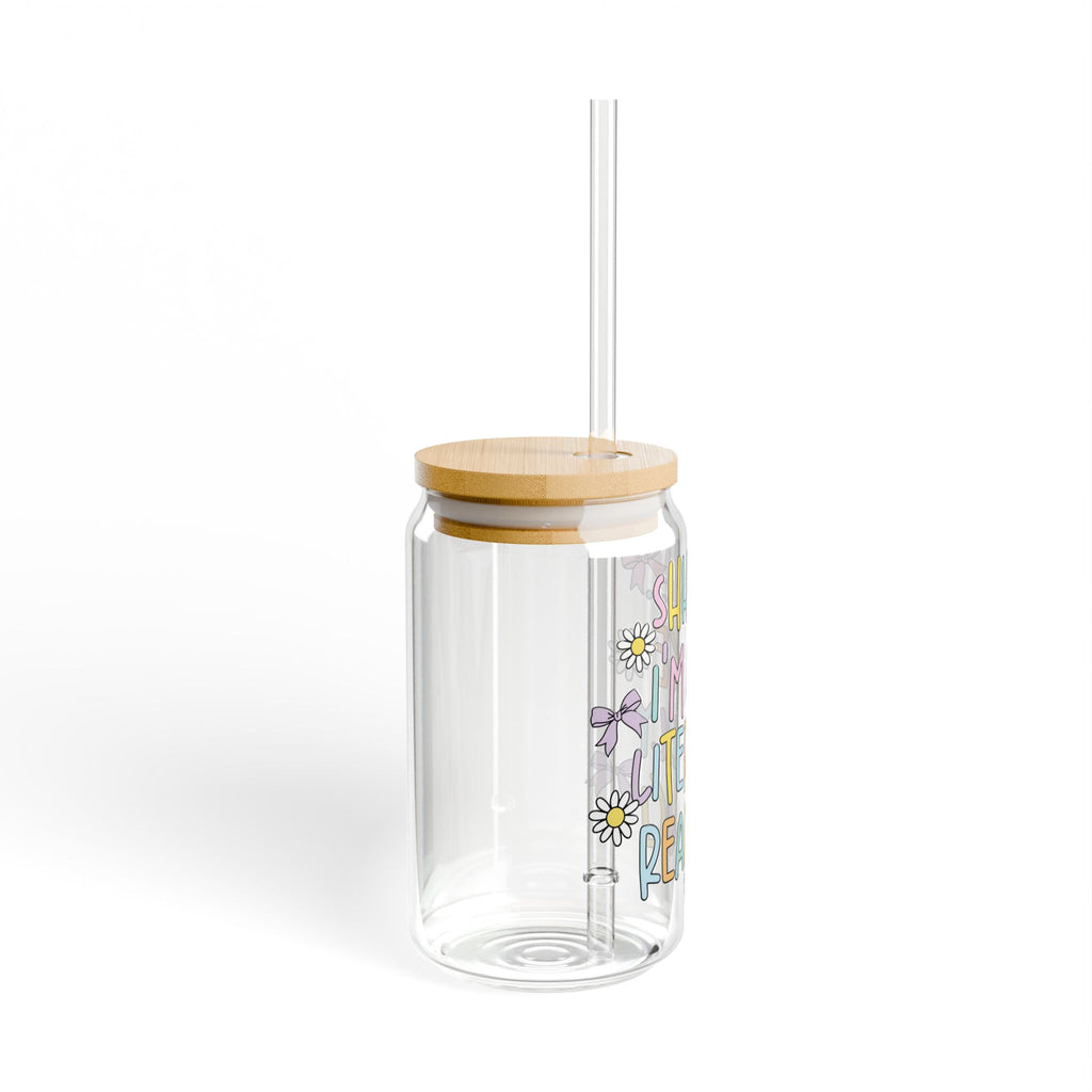 Shhhh I'm Like Literally Reading Glass Tumbler – Book Lover Sipper Glass | Gift for Readers