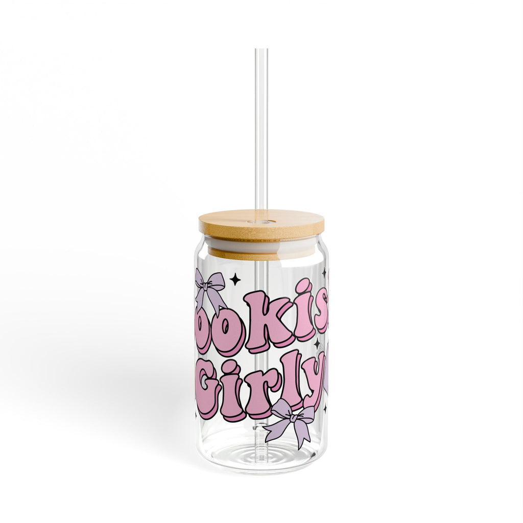Bookish Girly Glass Tumbler – Book Lover Sipper Glass | Gift for Readers