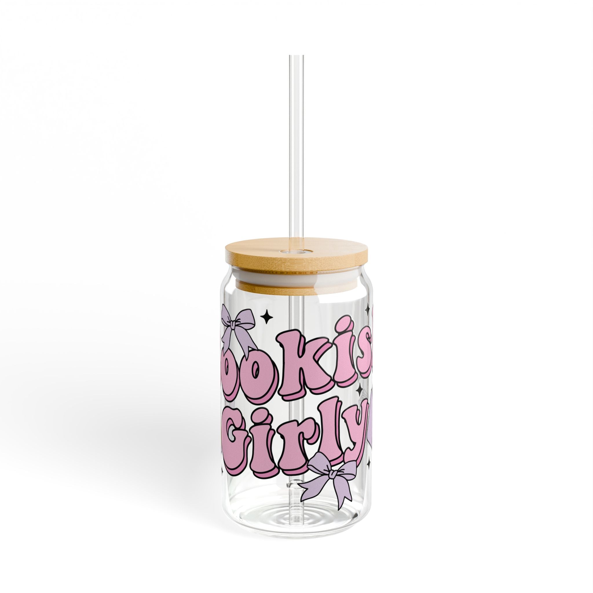 Bookish Girly Glass Tumbler – Book Lover Sipper Glass | Gift for Readers