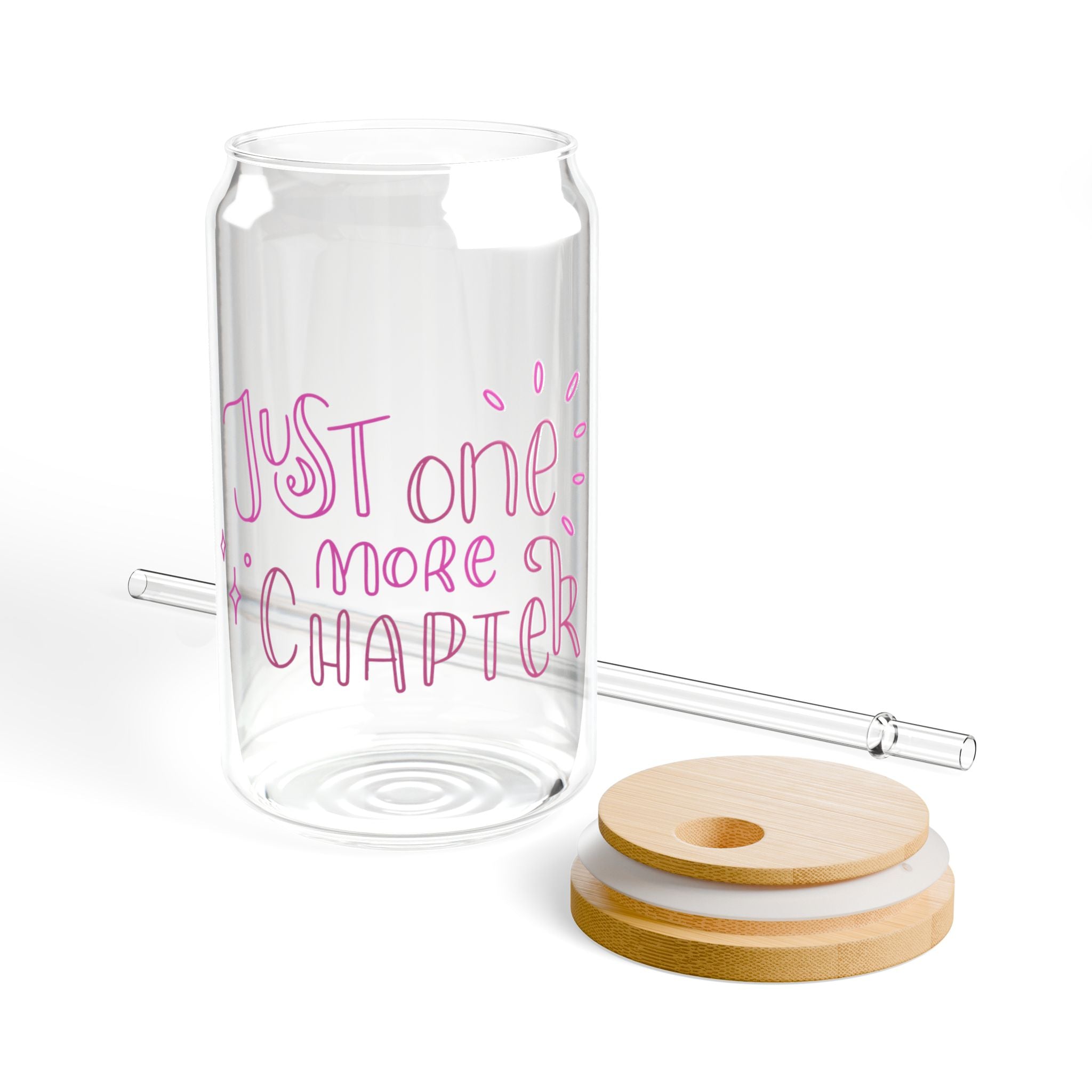 Just One More Chapter Glass Tumbler – Book Lover Sipper Glass | Gift for Readers
