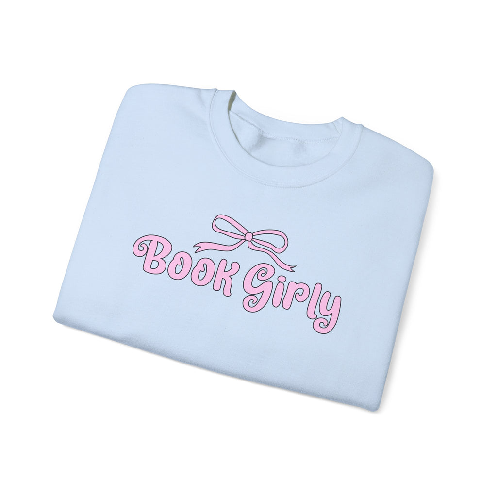 Book Girly With A Bow Sweatshirt – Bookish Crewneck for Readers | Gift for Book Lovers