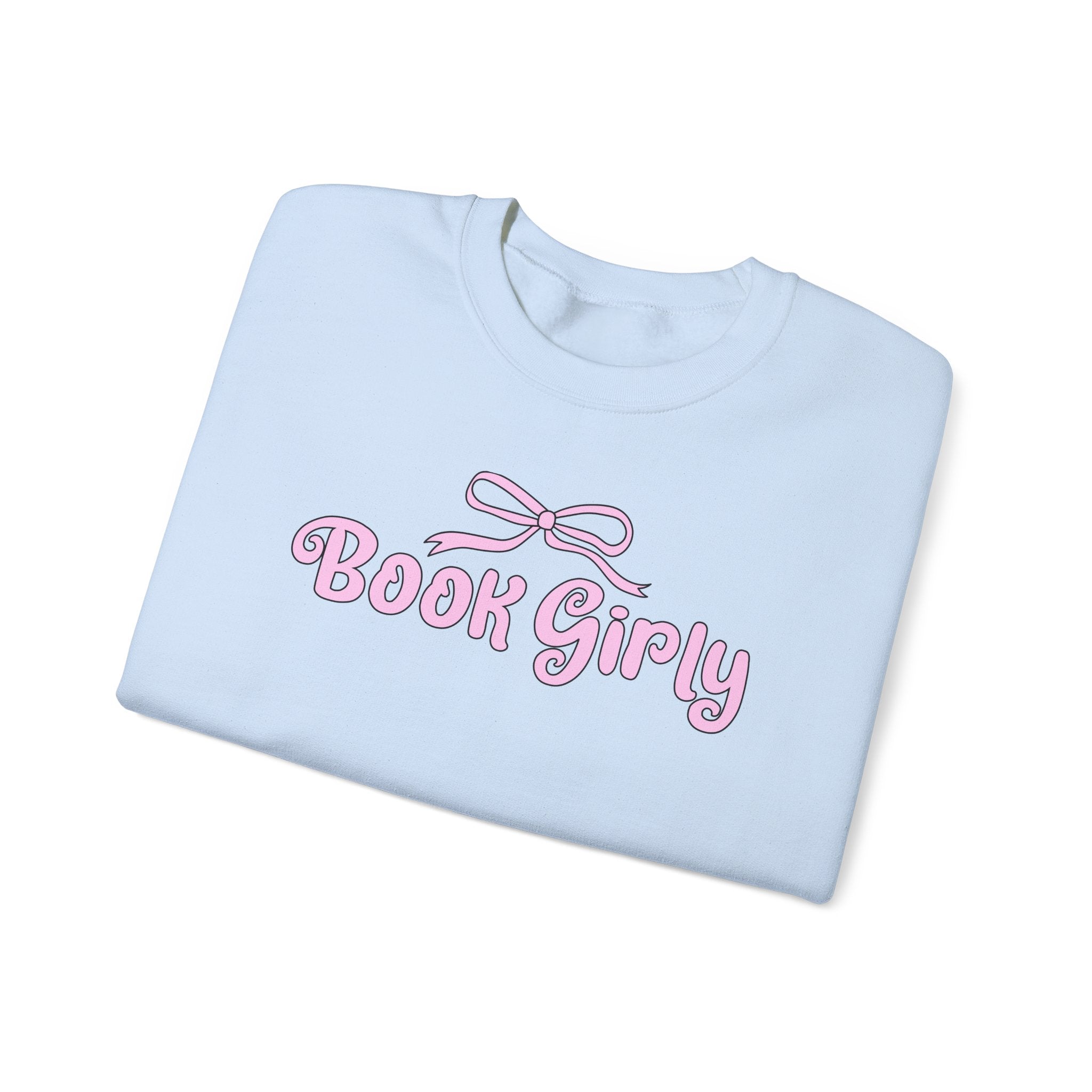 Book Girly With A Bow Sweatshirt – Bookish Crewneck for Readers | Gift for Book Lovers