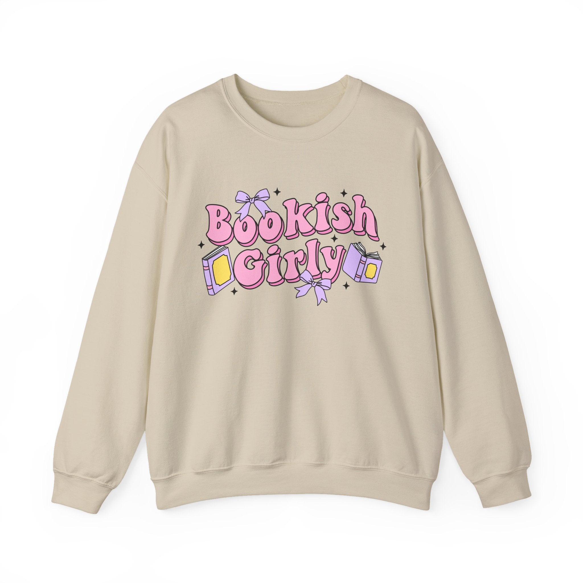 Bookish Girly Bow Sweatshirt – Bookish Crewneck for Readers | Gift for Book Lovers