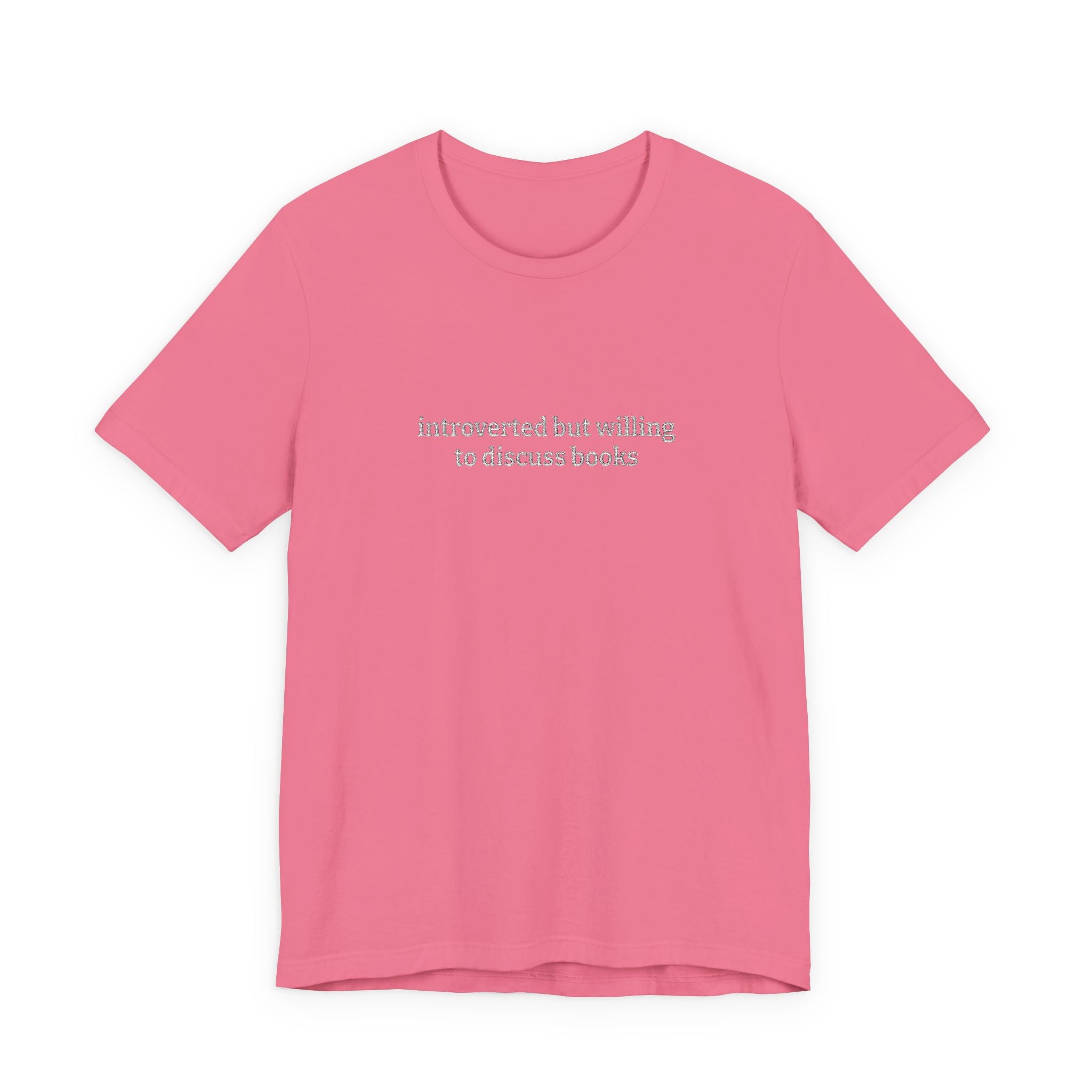 Introverted But Willing To Discuss Books Embroidered T-Shirt – Book Lover Tee | Gift for Readers